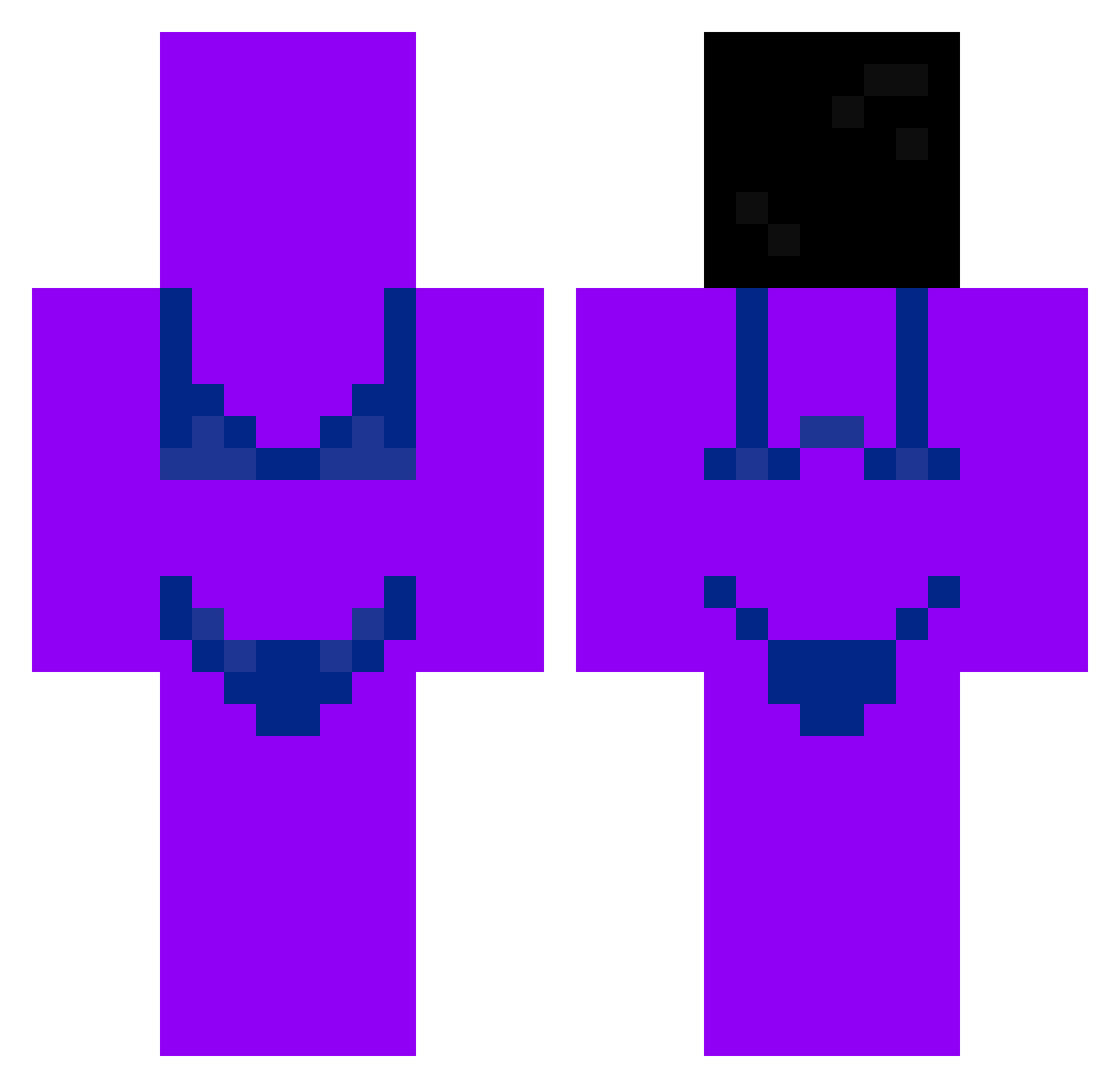 ShadowTie Minecraft skin, front and back view