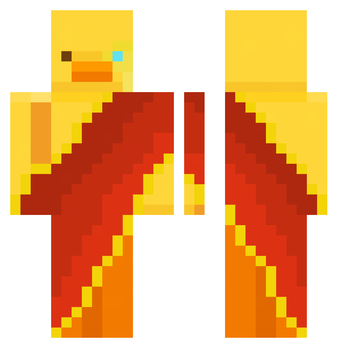 AwkwardNips Minecraft skin, front and back view