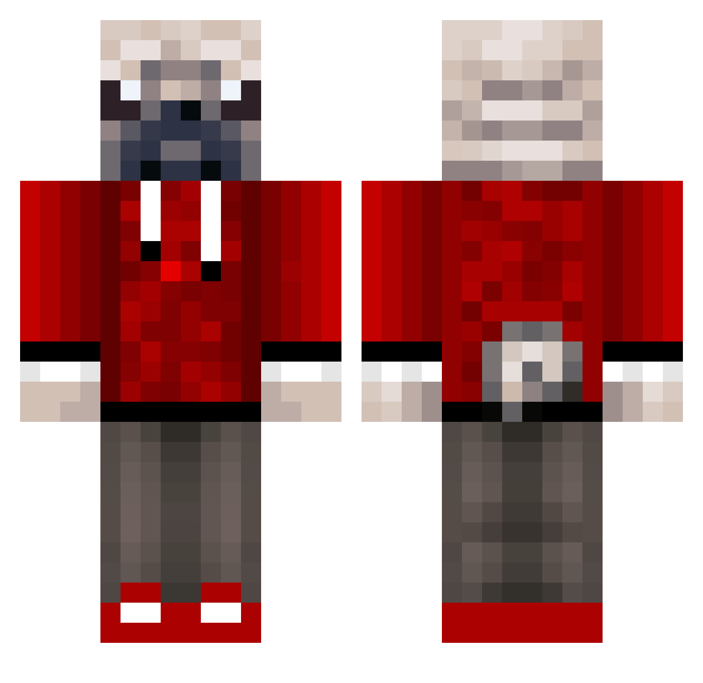 Barilox Minecraft skin, front and back view