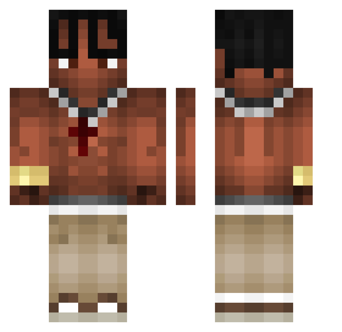Enjasz Minecraft skin, front and back view
