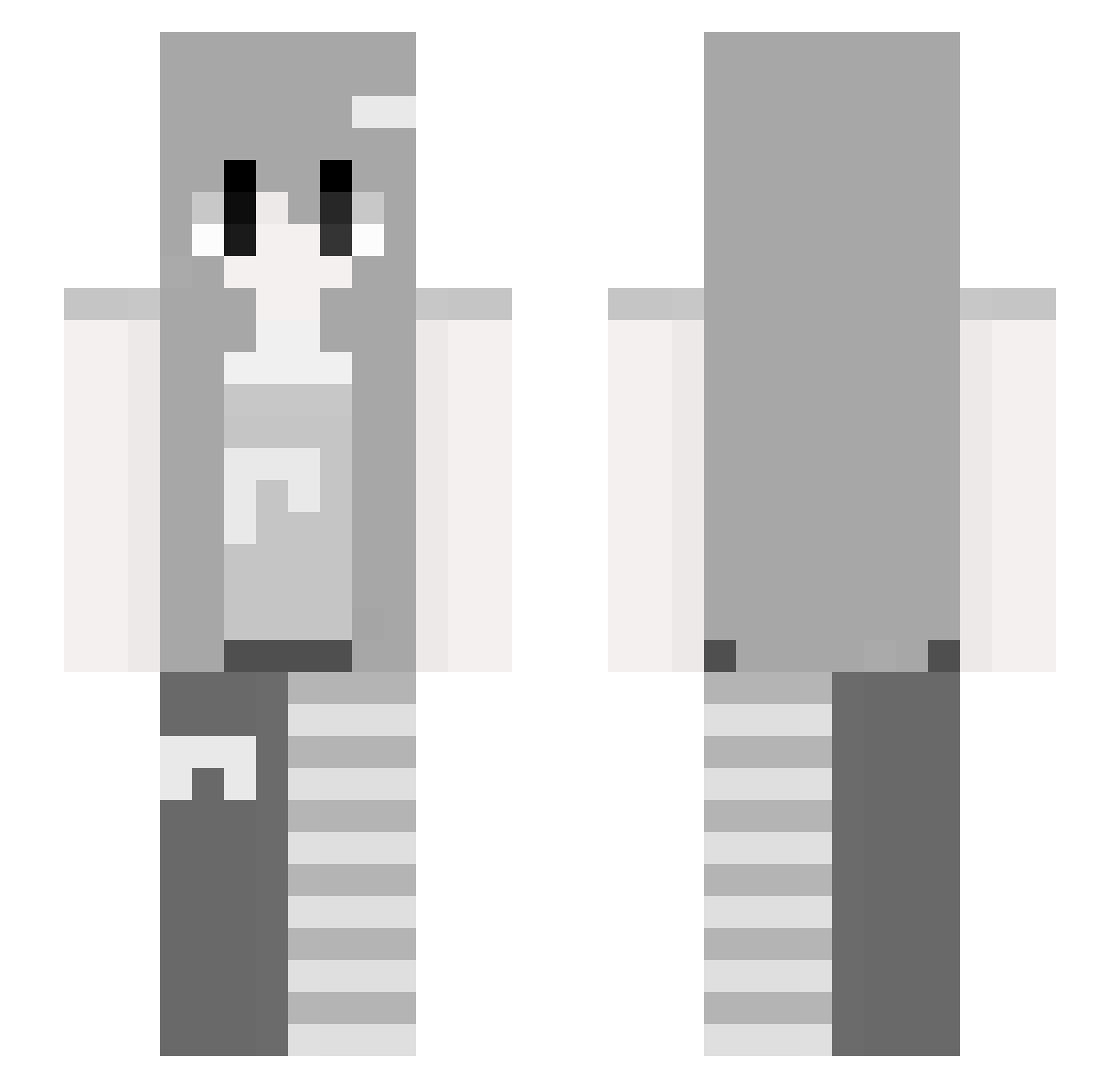 CatgirlFrostyy Minecraft skin, front and back view