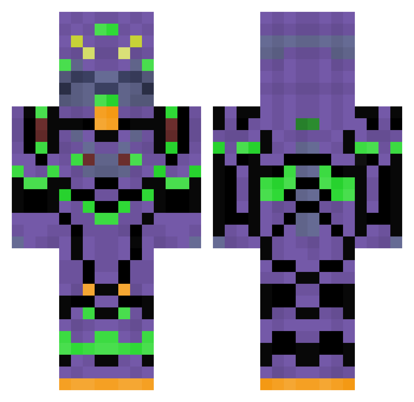 aPadLock Minecraft skin, front and back view