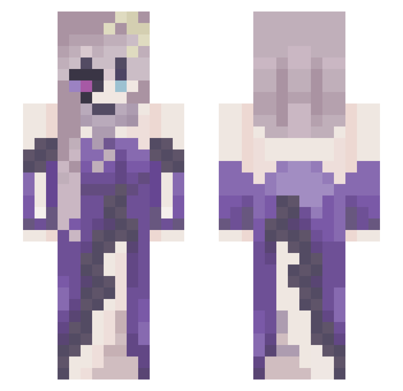 XxSummerGirlxX Minecraft skin, front and back view
