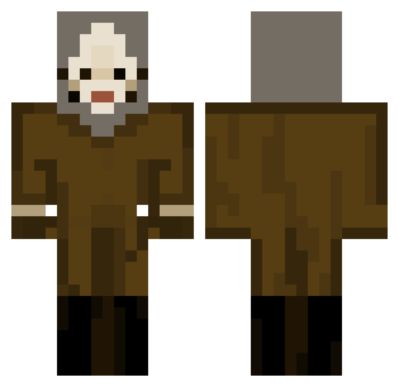 ConfusedAce Minecraft skin, front and back view