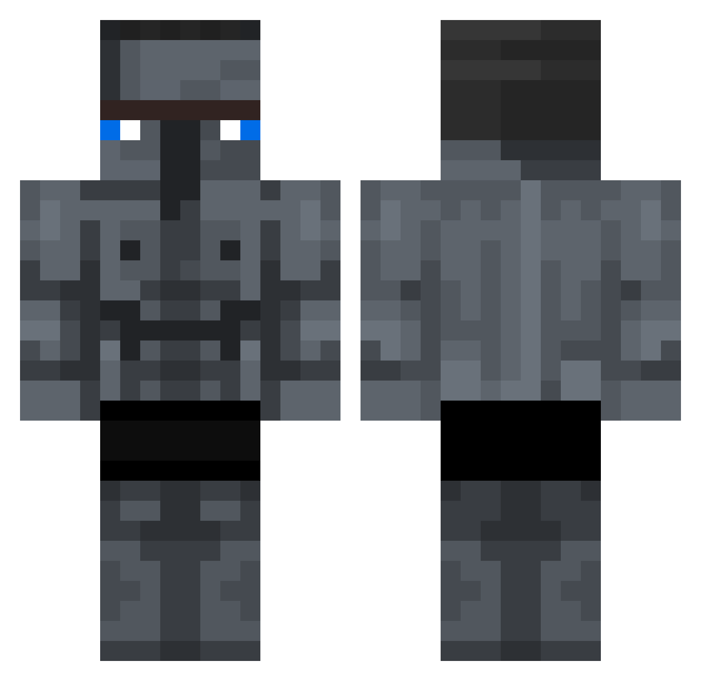 invalid500 Minecraft skin, front and back view