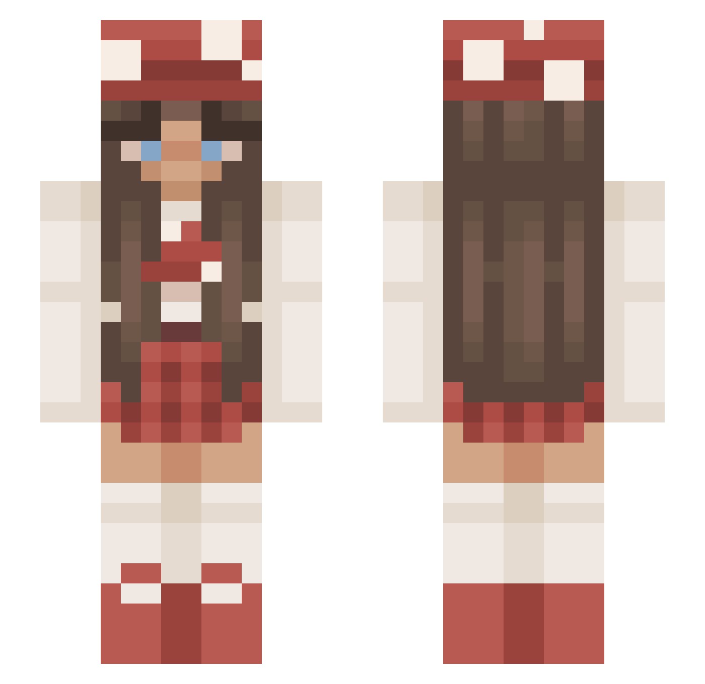 Kingcoco8733 Minecraft skin, front and back view
