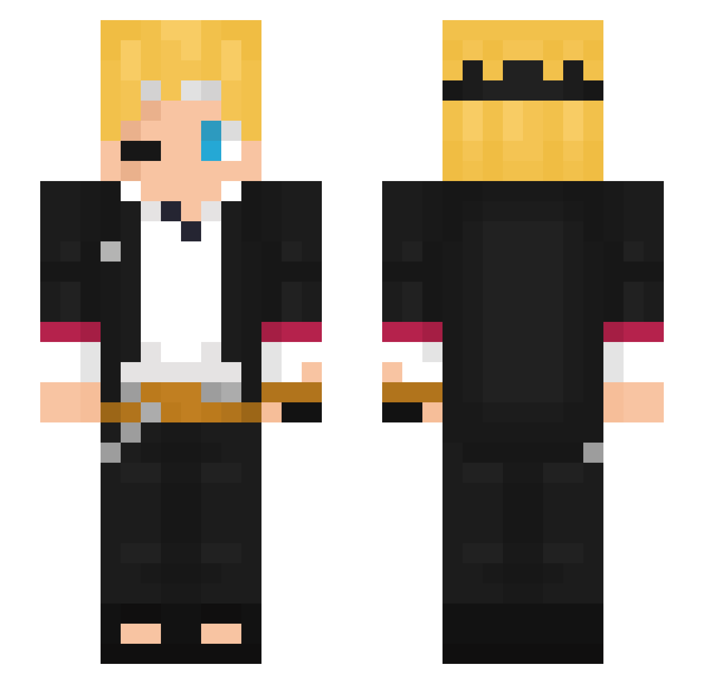 Tw0E4sY Minecraft skin, front and back view
