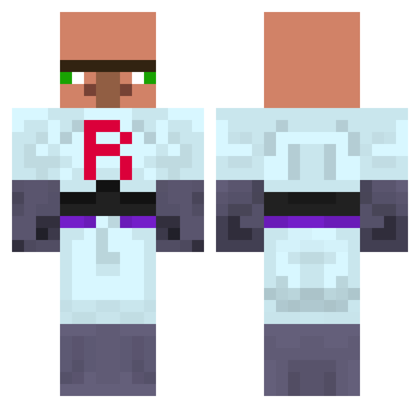 Saul8712 Minecraft skin, front and back view