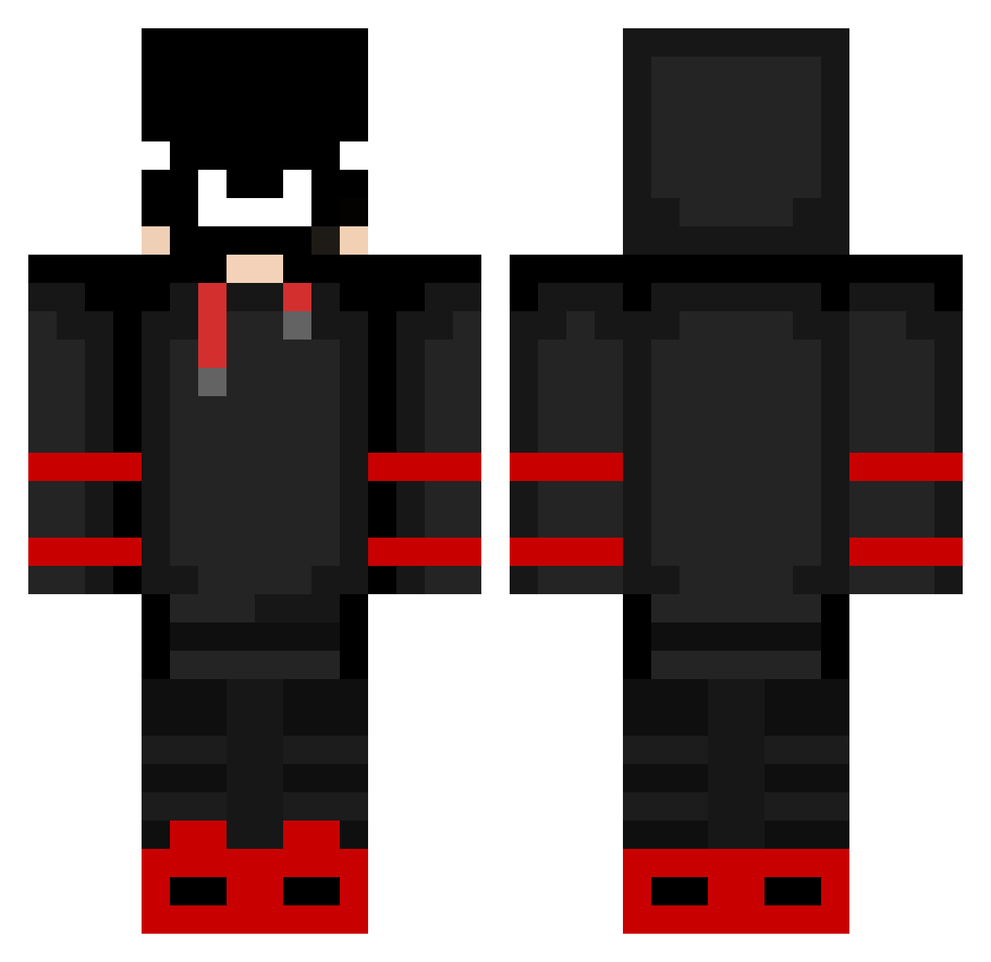 Mirac00 Minecraft skin, front and back view