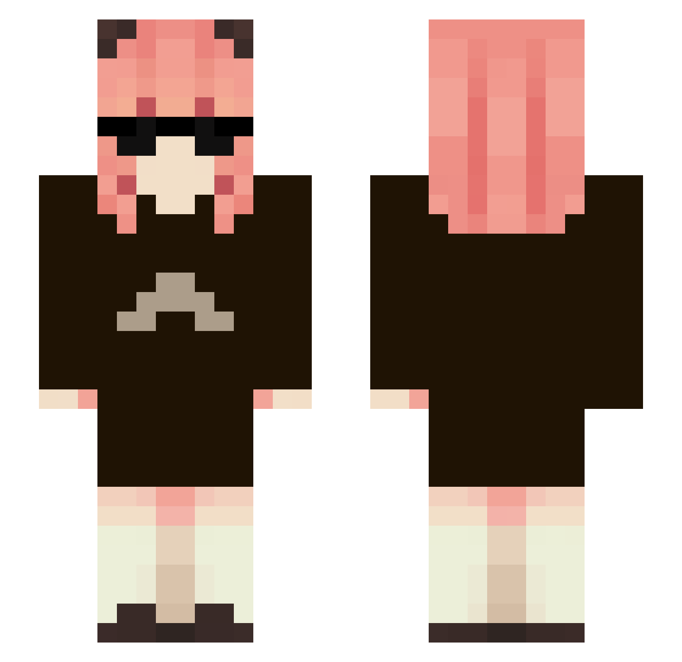 Ilovelolicons Minecraft skin, front and back view