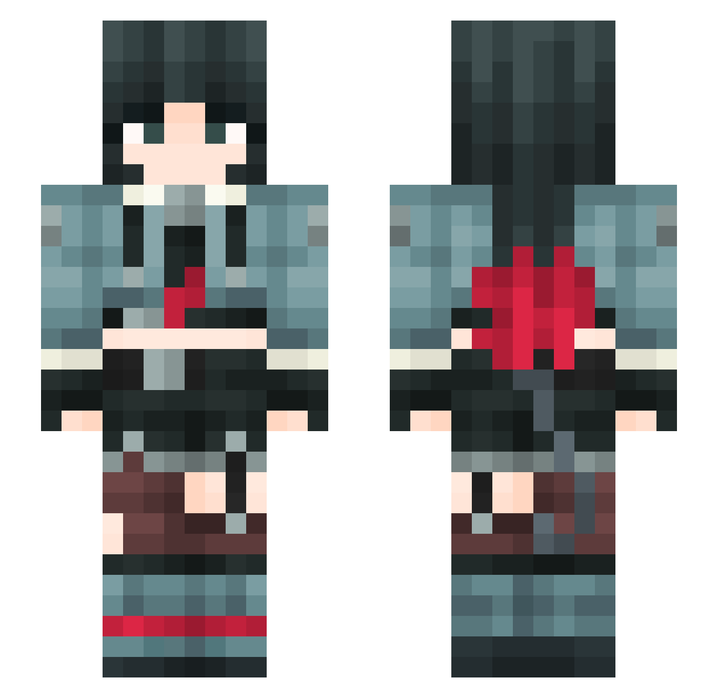 NashiWasTaken Minecraft skin, front and back view