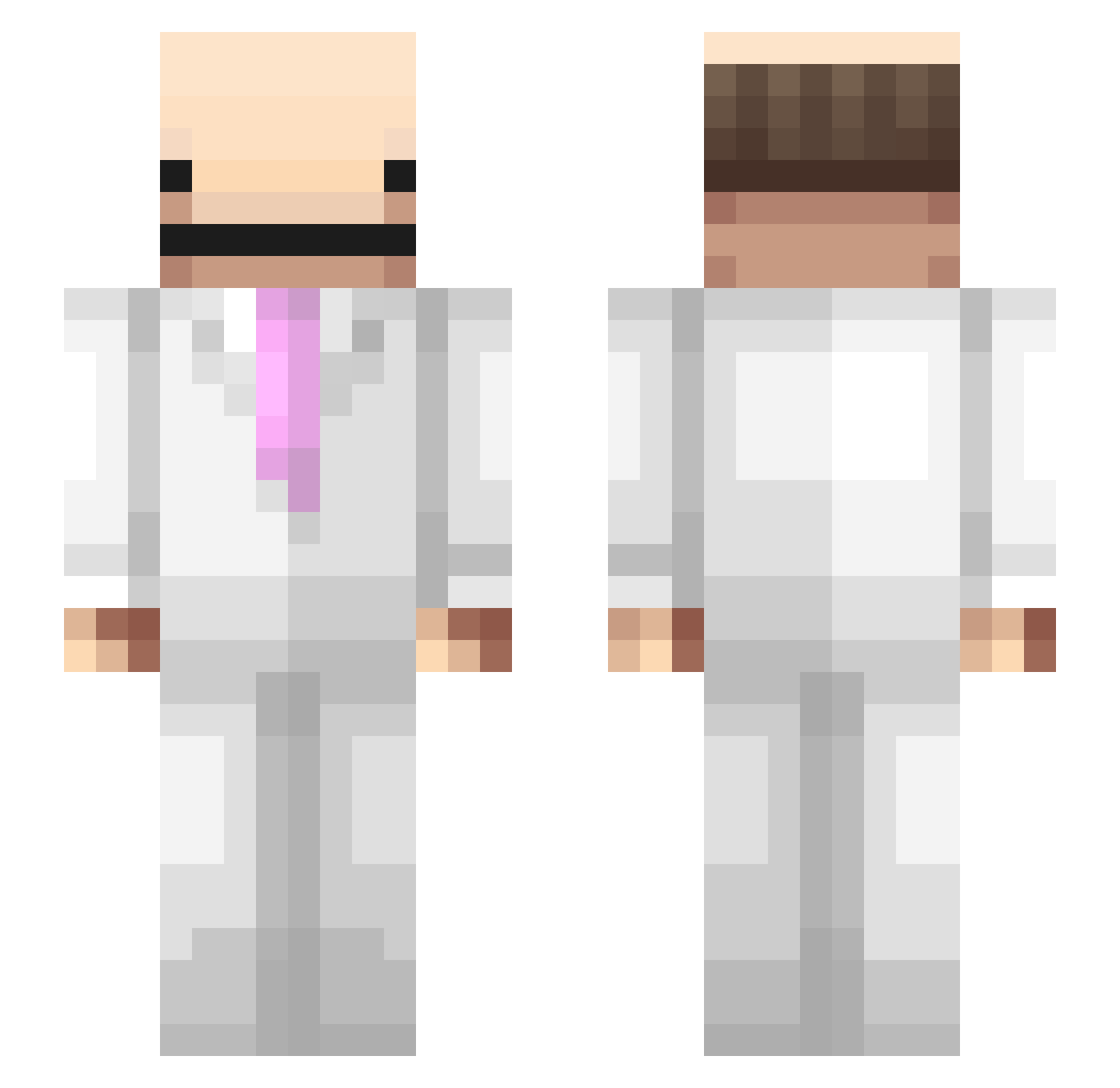 JaronWQHD Minecraft skin, front and back view