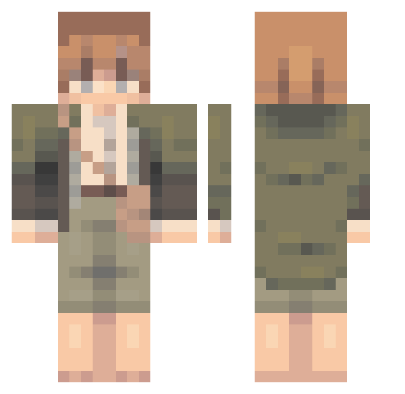 sunfl0w Minecraft skin, front and back view