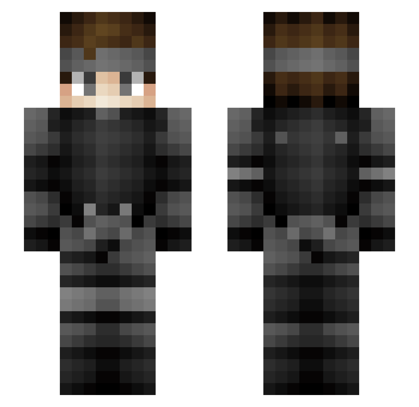 Laggernooblol Minecraft skin, front and back view