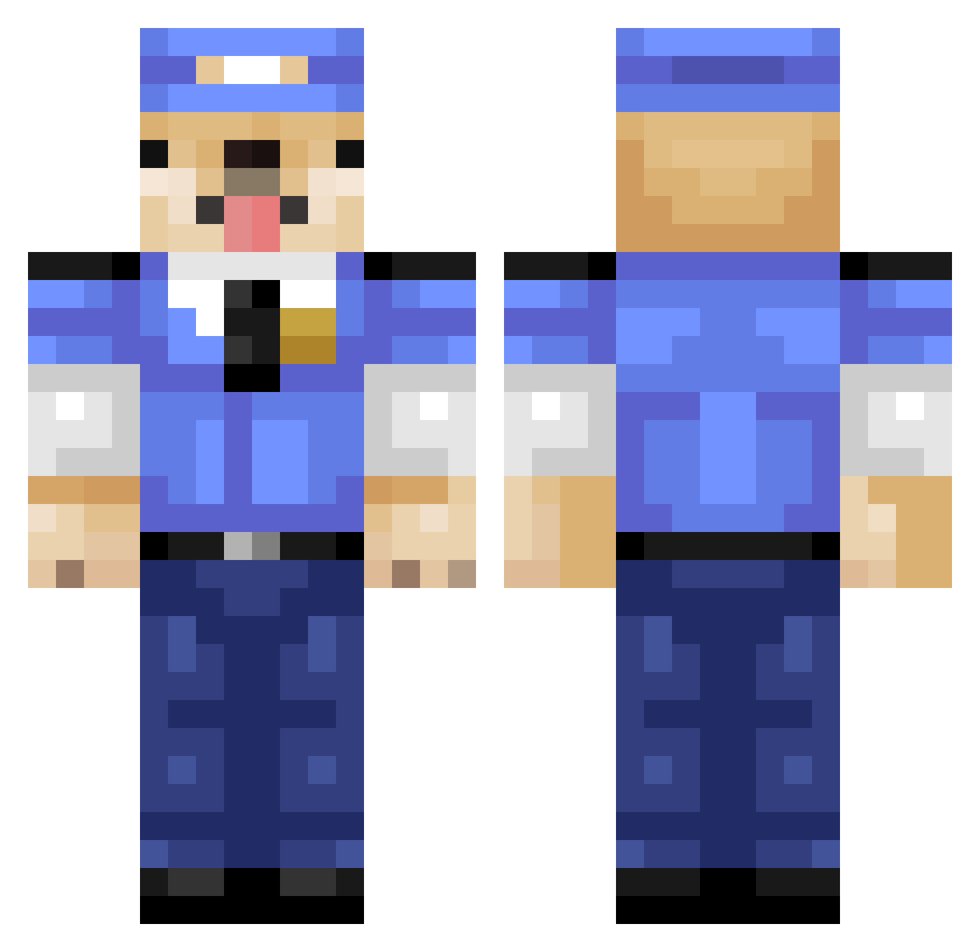 sim1kkq Minecraft skin, front and back view