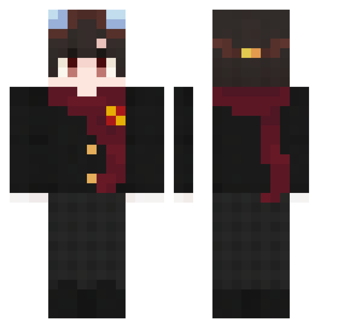 SupremeDioBoy Minecraft skin, front and back view