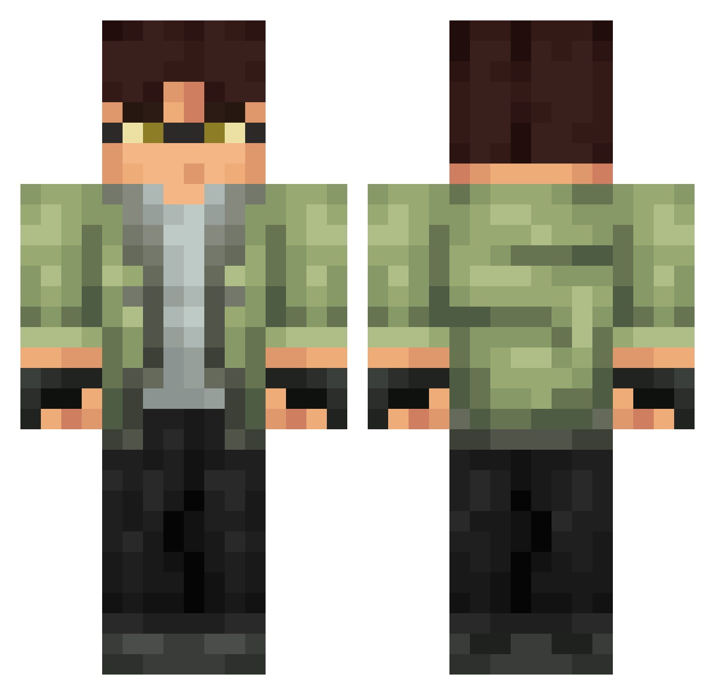 Dumonchik Minecraft skin, front and back view