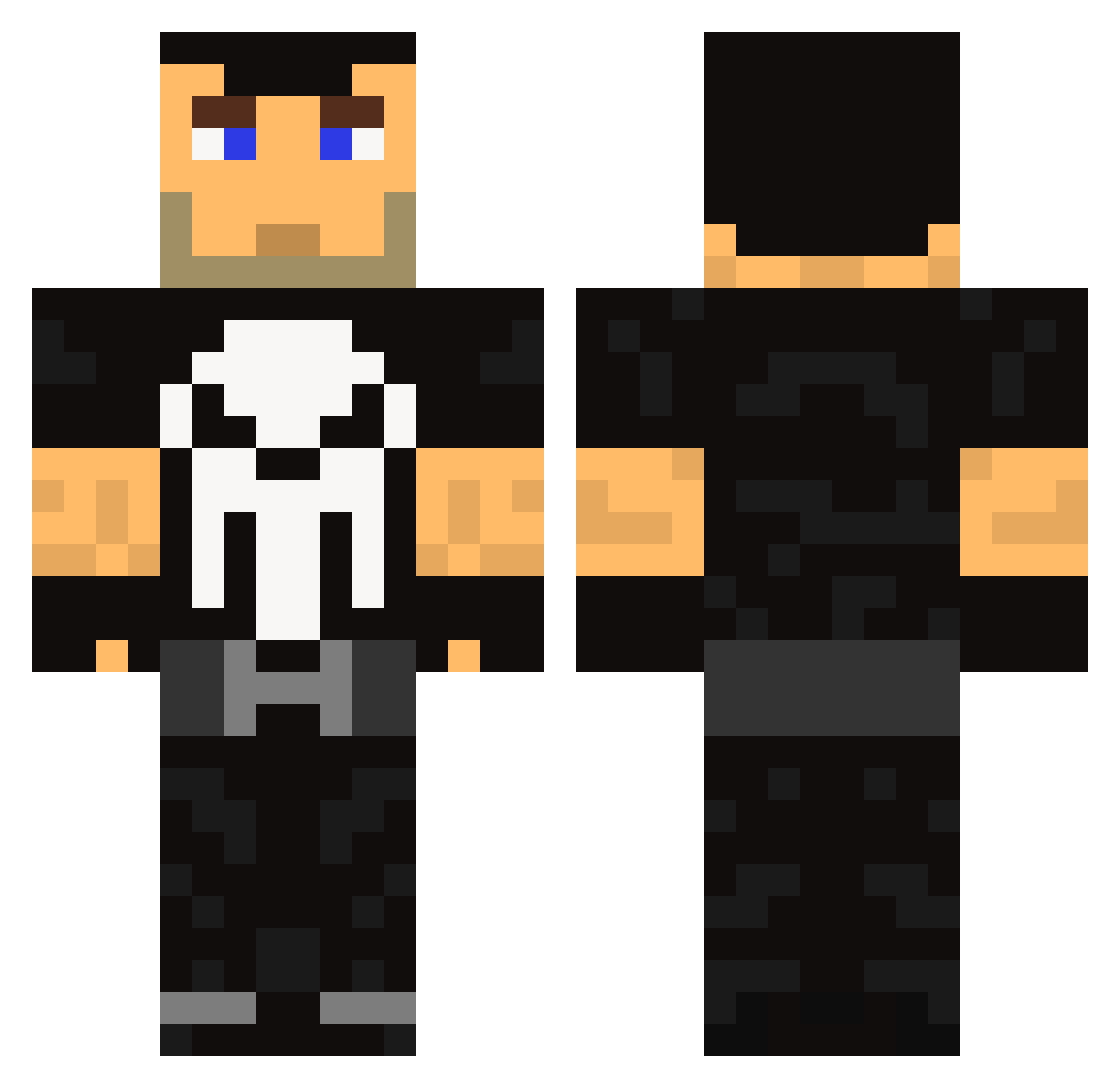 undivine Minecraft skin, front and back view