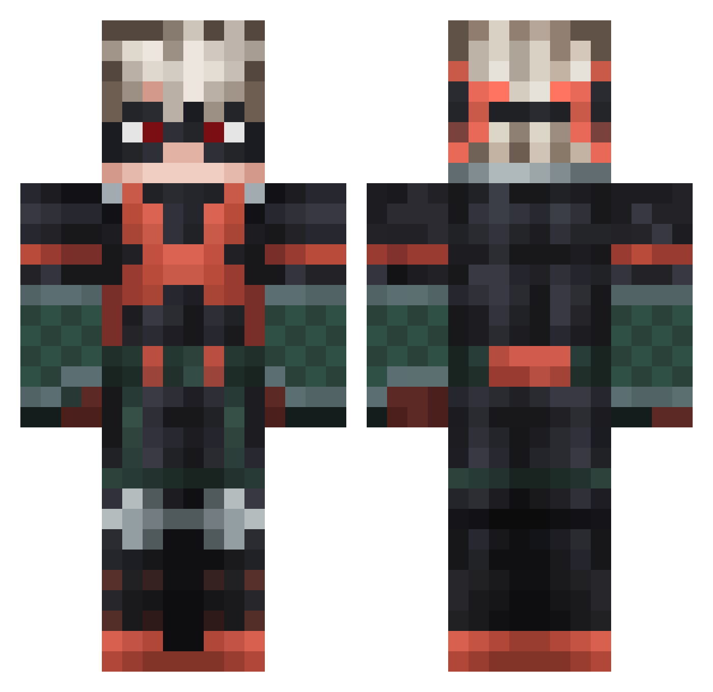 Zeldora0 Minecraft skin, front and back view