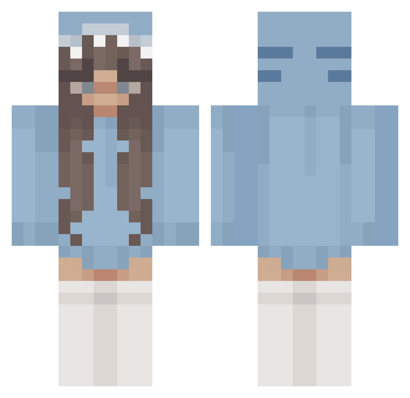 acidtoned Minecraft skin, front and back view
