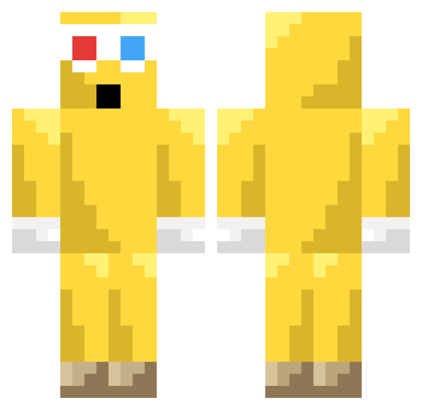 Khonix_YT Minecraft skin, front and back view