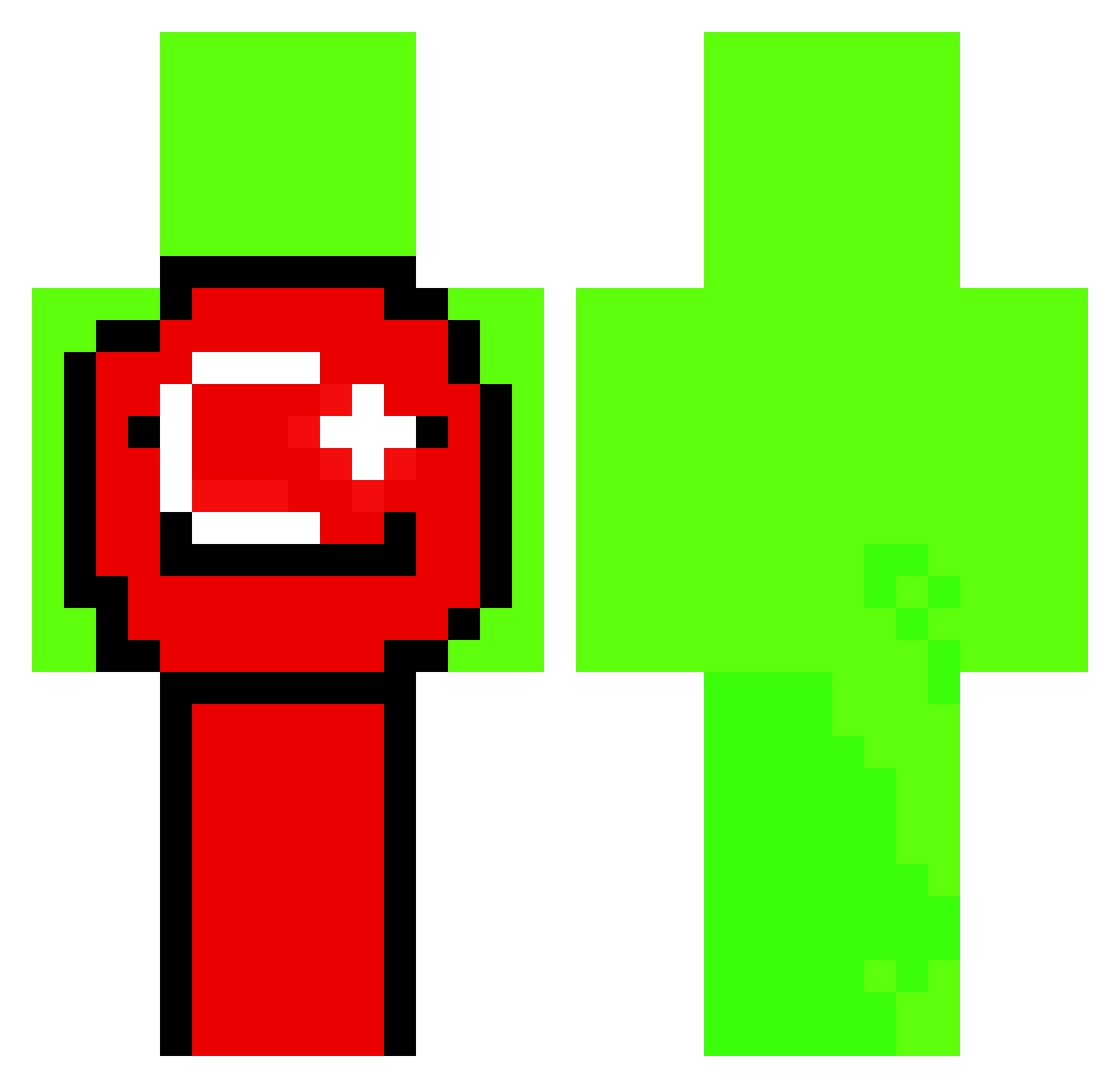 Supu Minecraft skin, front and back view