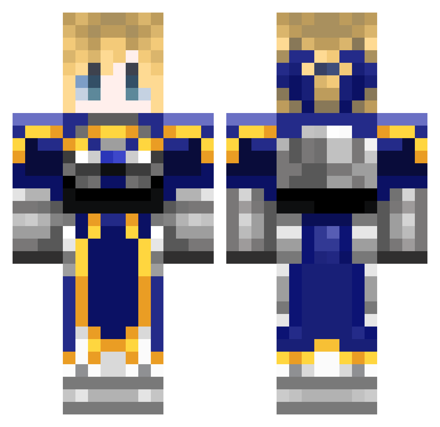Dexstroider Minecraft skin, front and back view