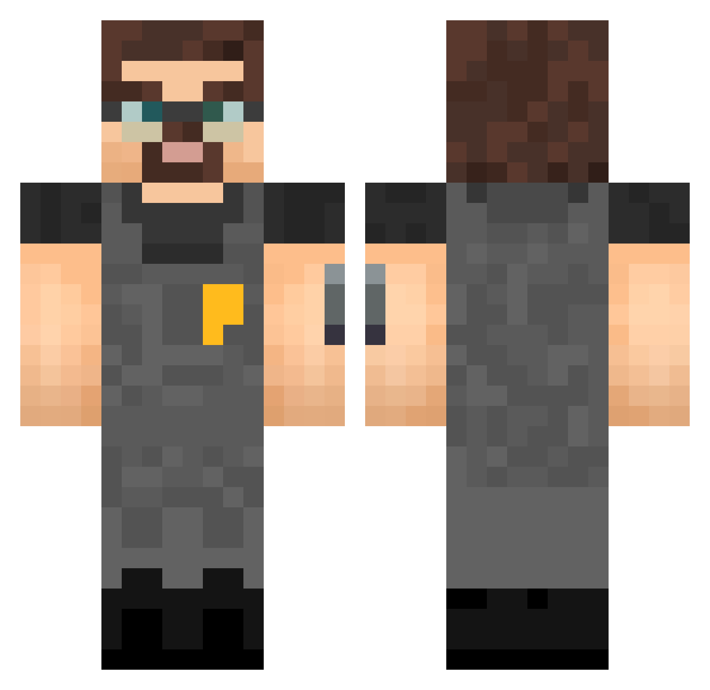 senyaAsh Minecraft skin, front and back view