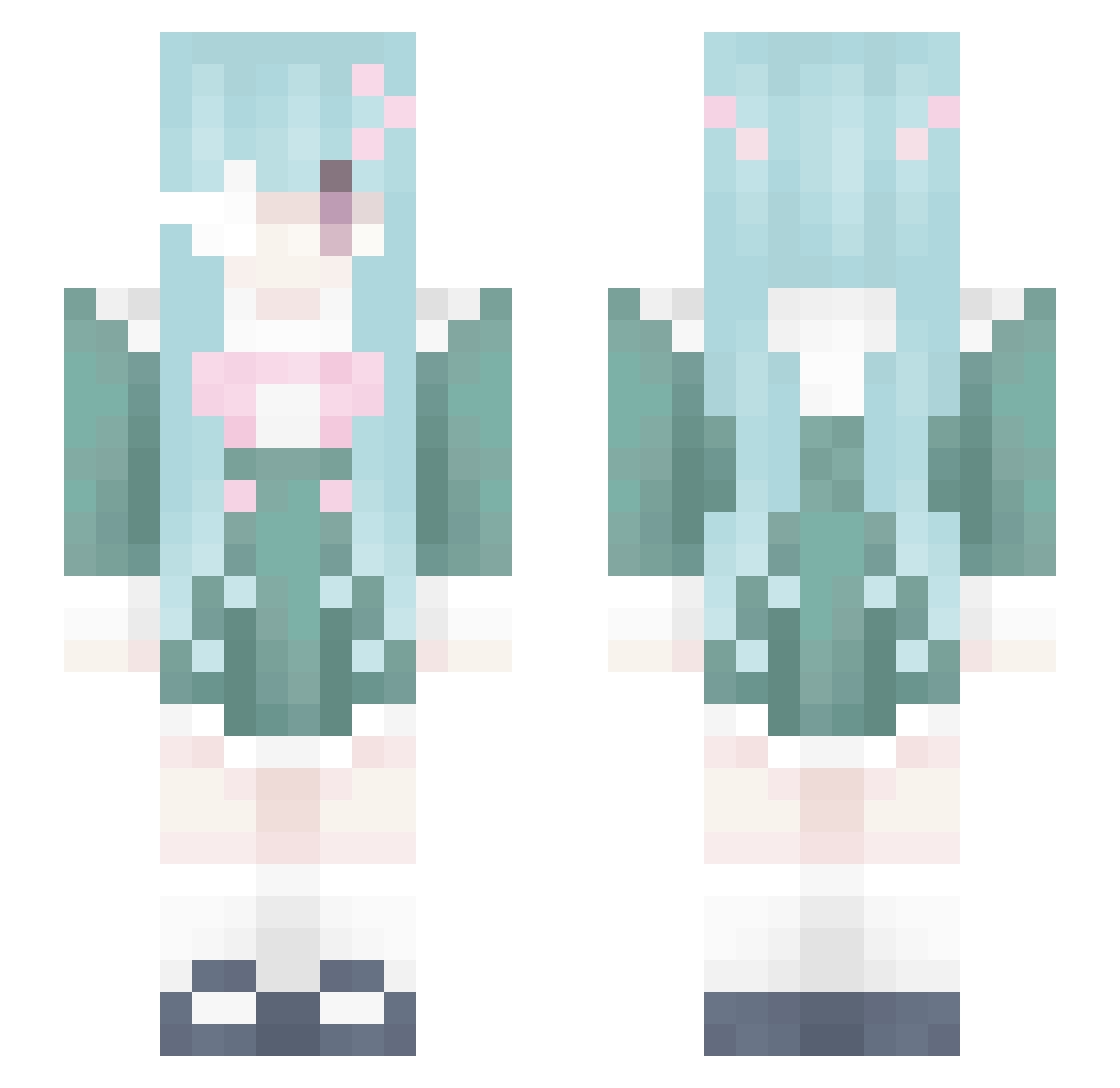 suwio Minecraft skin, front and back view