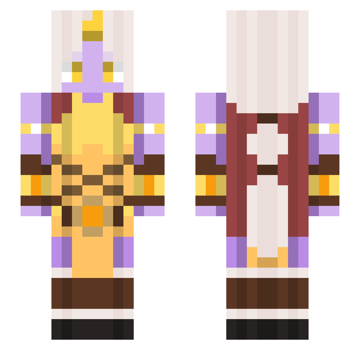 TibitHD Minecraft skin, front and back view