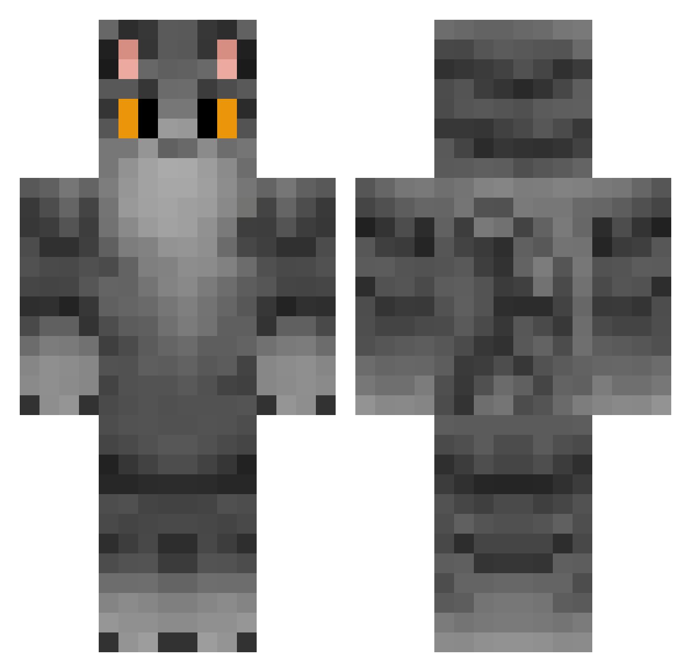 seocke Minecraft skin, front and back view