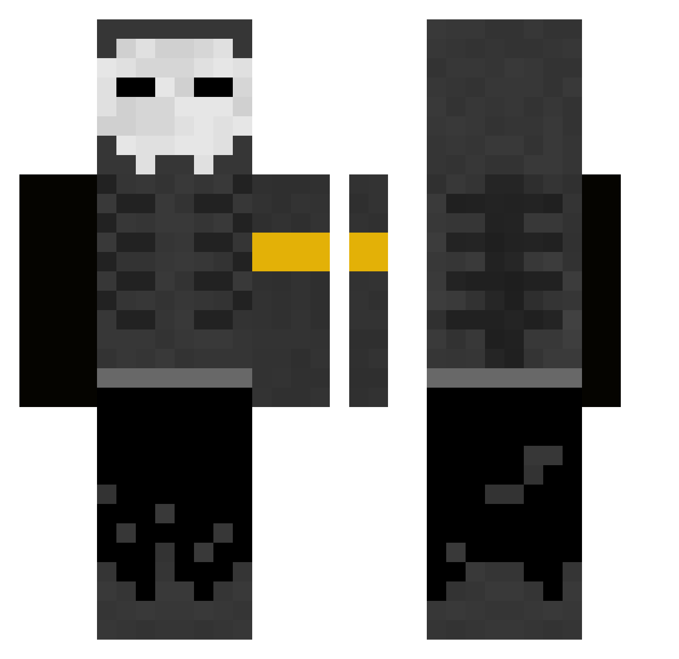 Shinigami7 Minecraft skin, front and back view