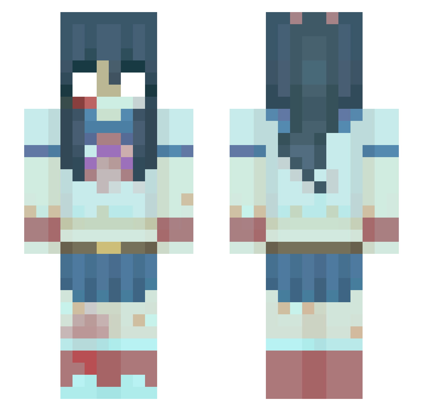 skunkdoll Minecraft skin, front and back view