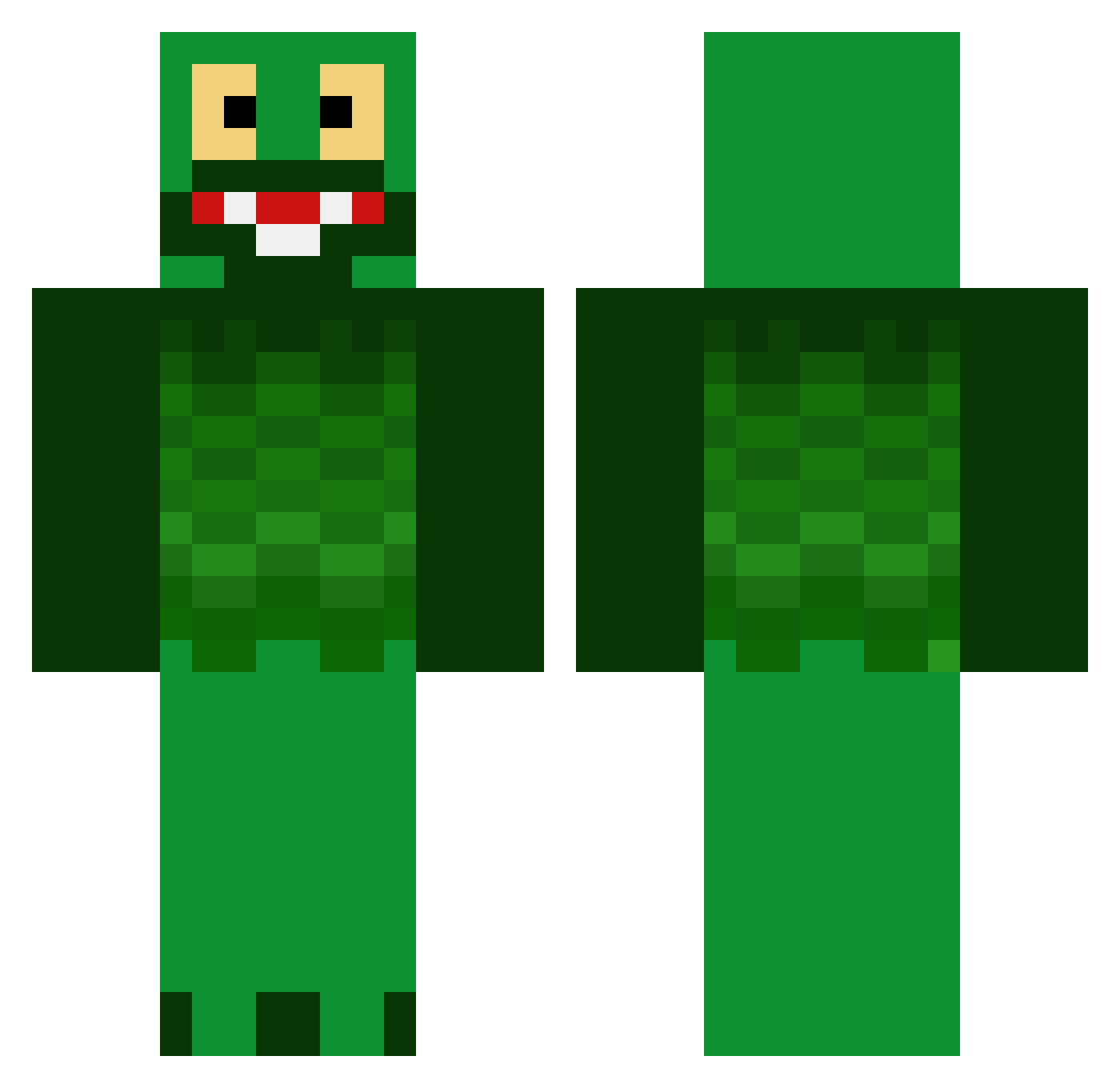 CrawlyMonster Minecraft skin, front and back view