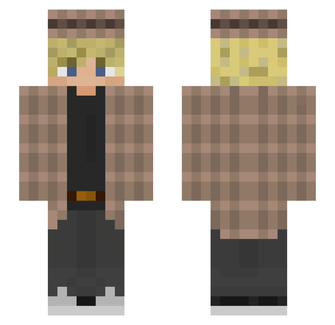 Populisms Minecraft skin, front and back view