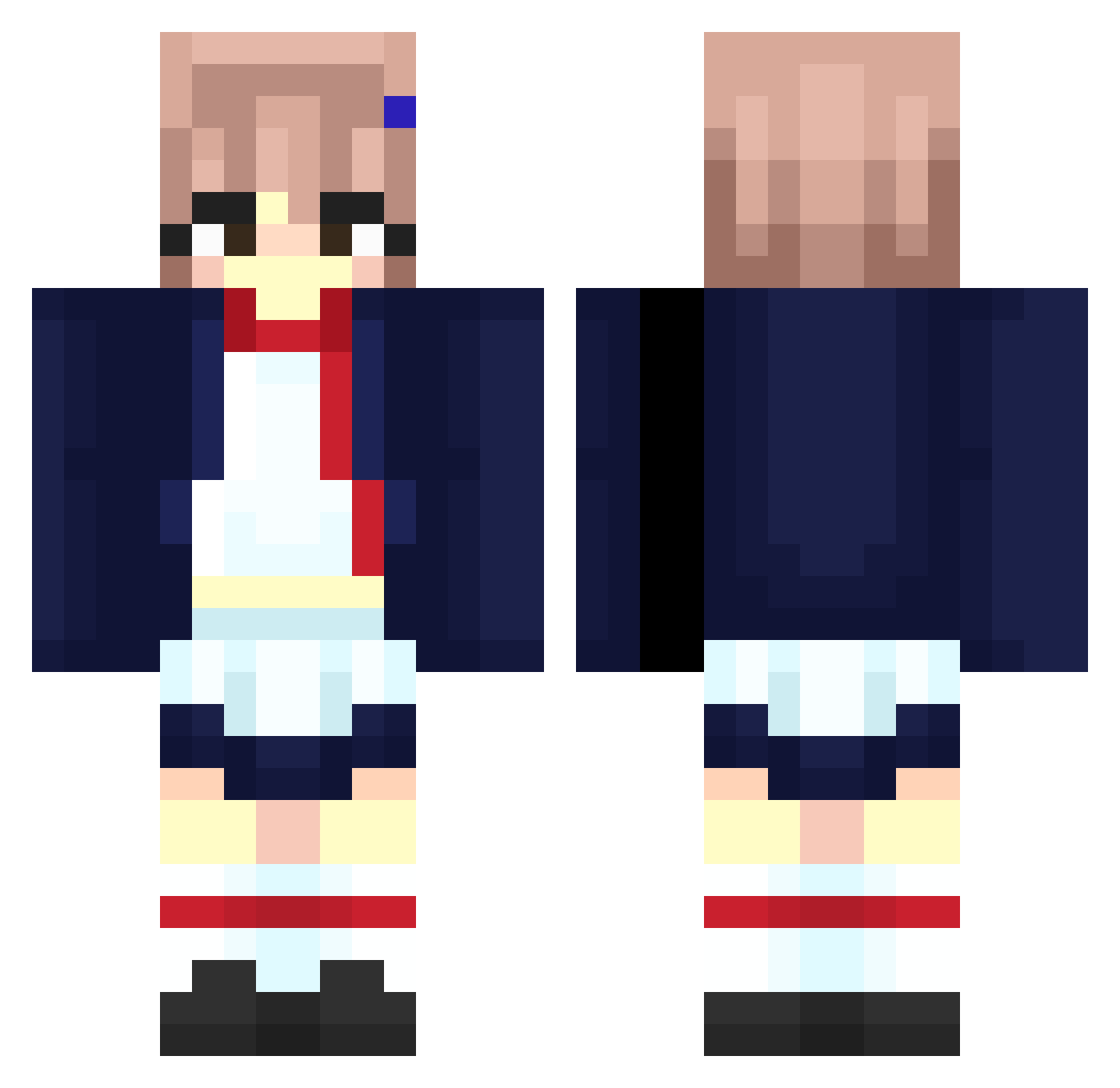 Yoopuipui Minecraft skin, front and back view