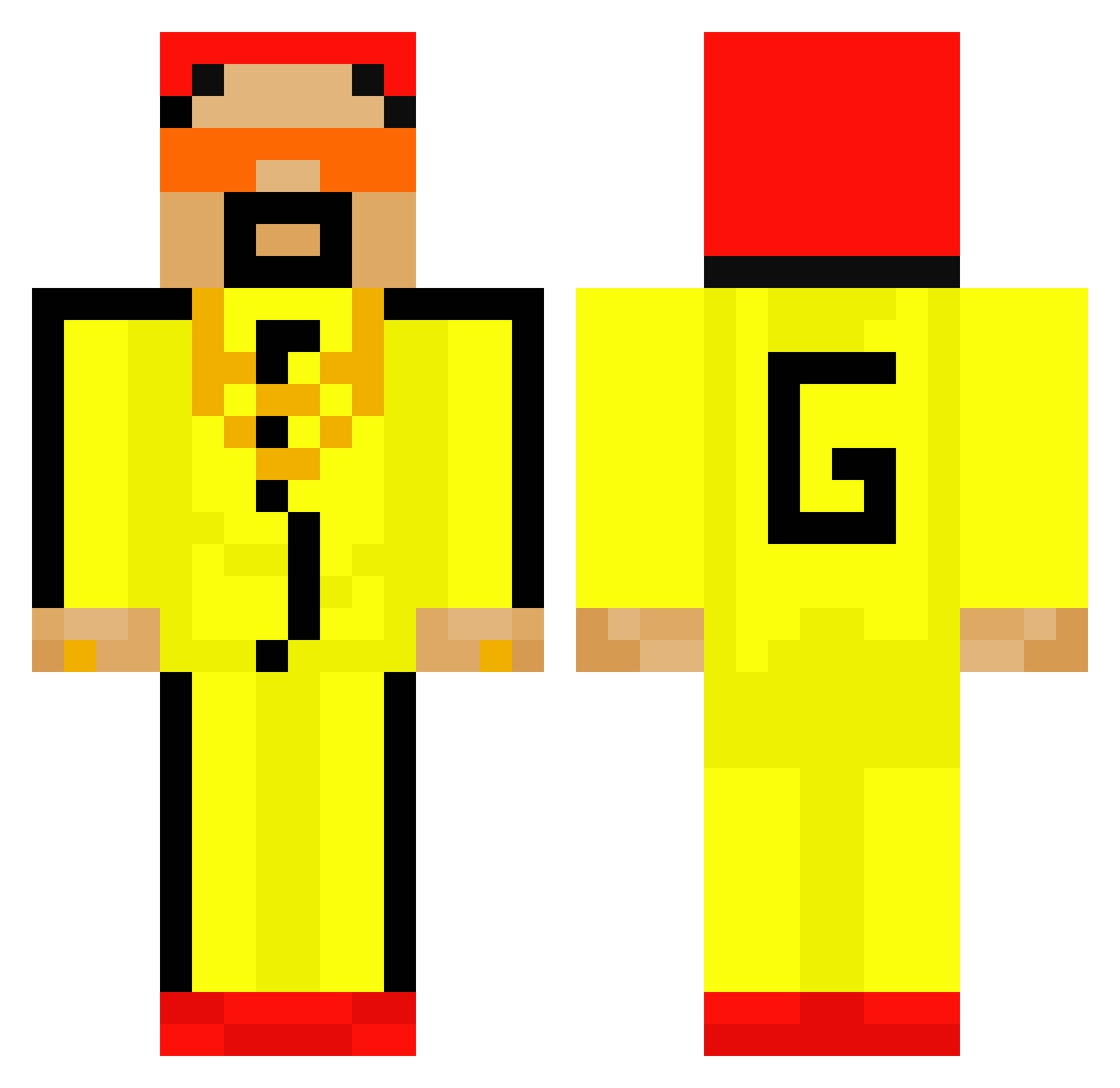 Malvanis Minecraft skin, front and back view