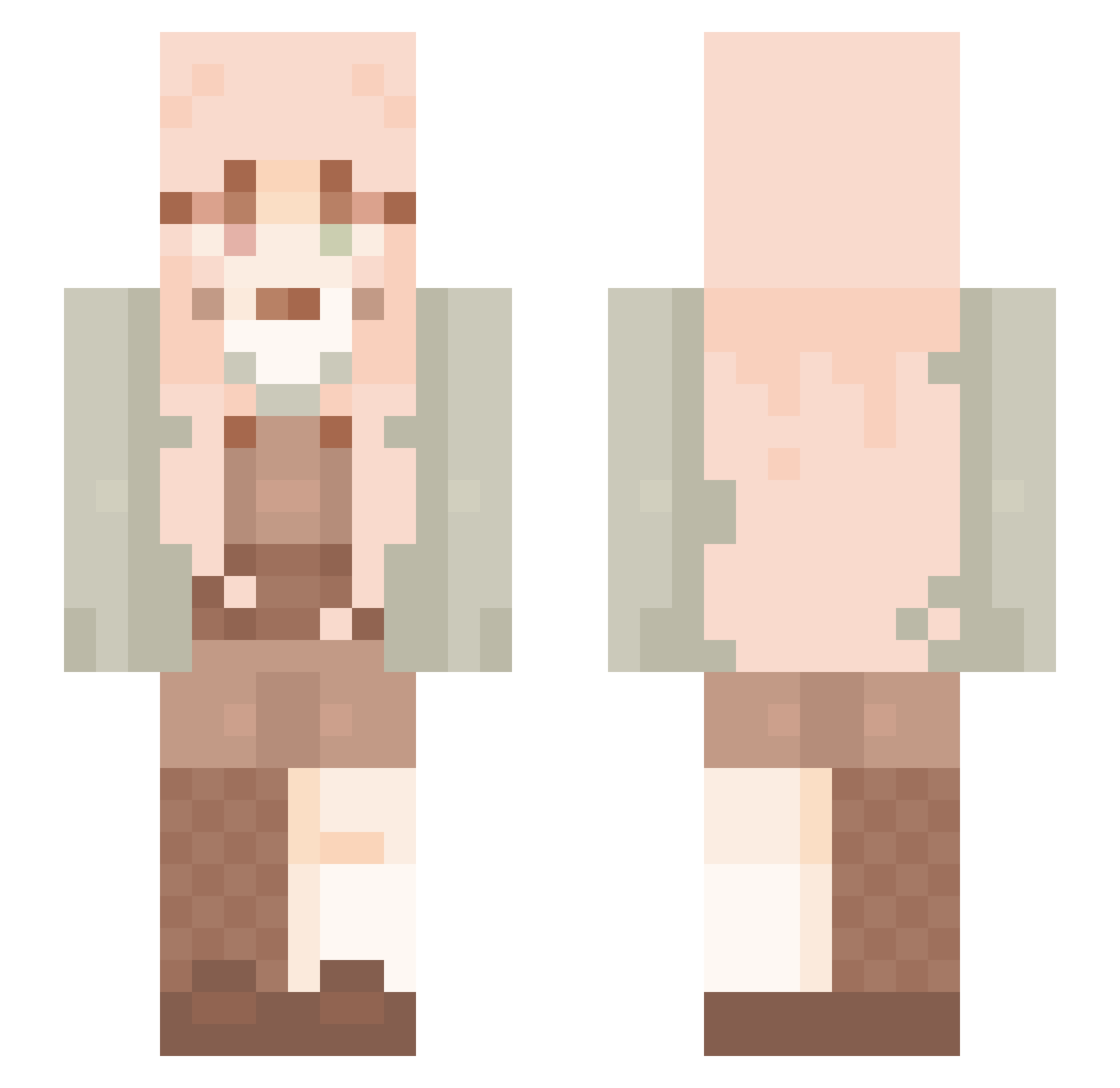 cheektickle Minecraft skin, front and back view