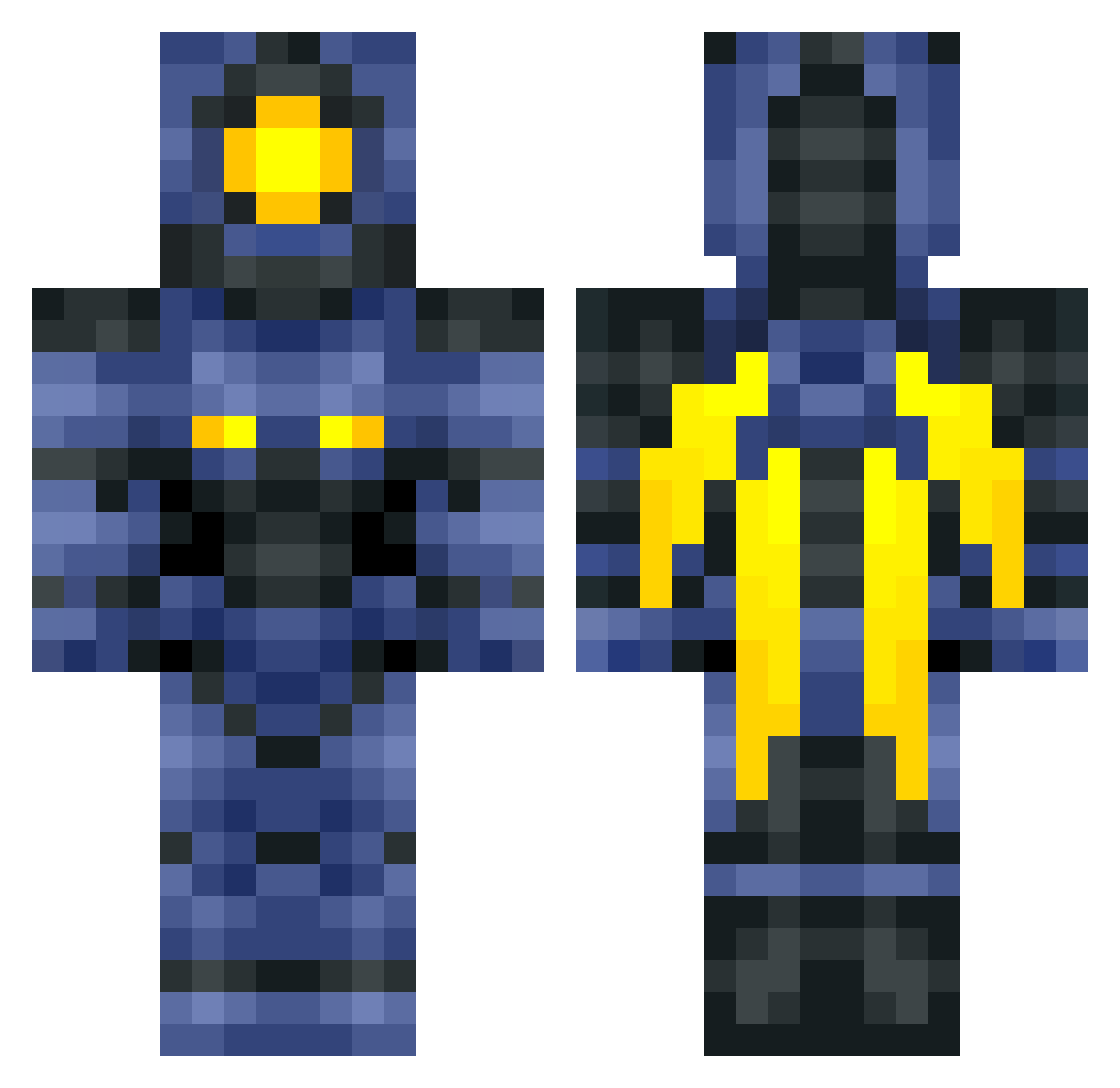 CaptainFreezy55 Minecraft skin, front and back view