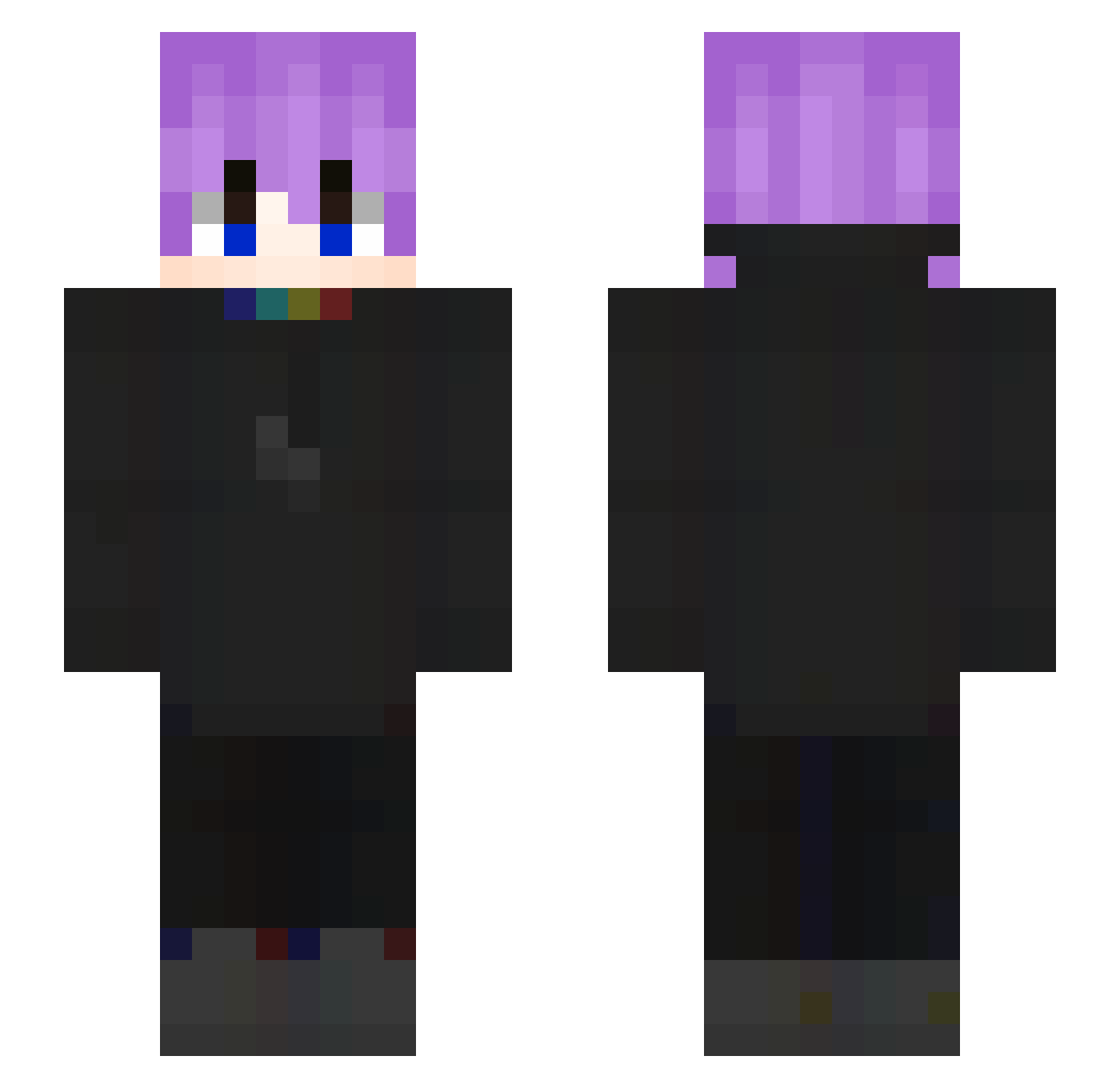 Lanterski Minecraft skin, front and back view