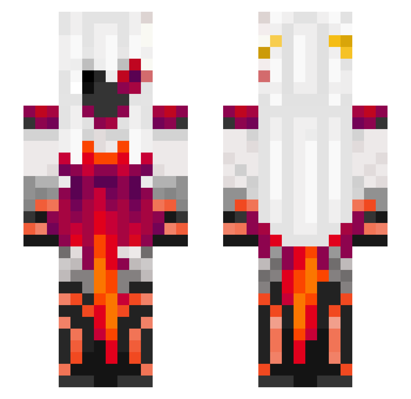 Velalii Minecraft skin, front and back view
