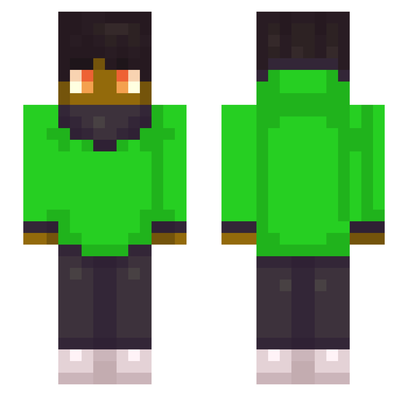 Gumball100 Minecraft skin, front and back view