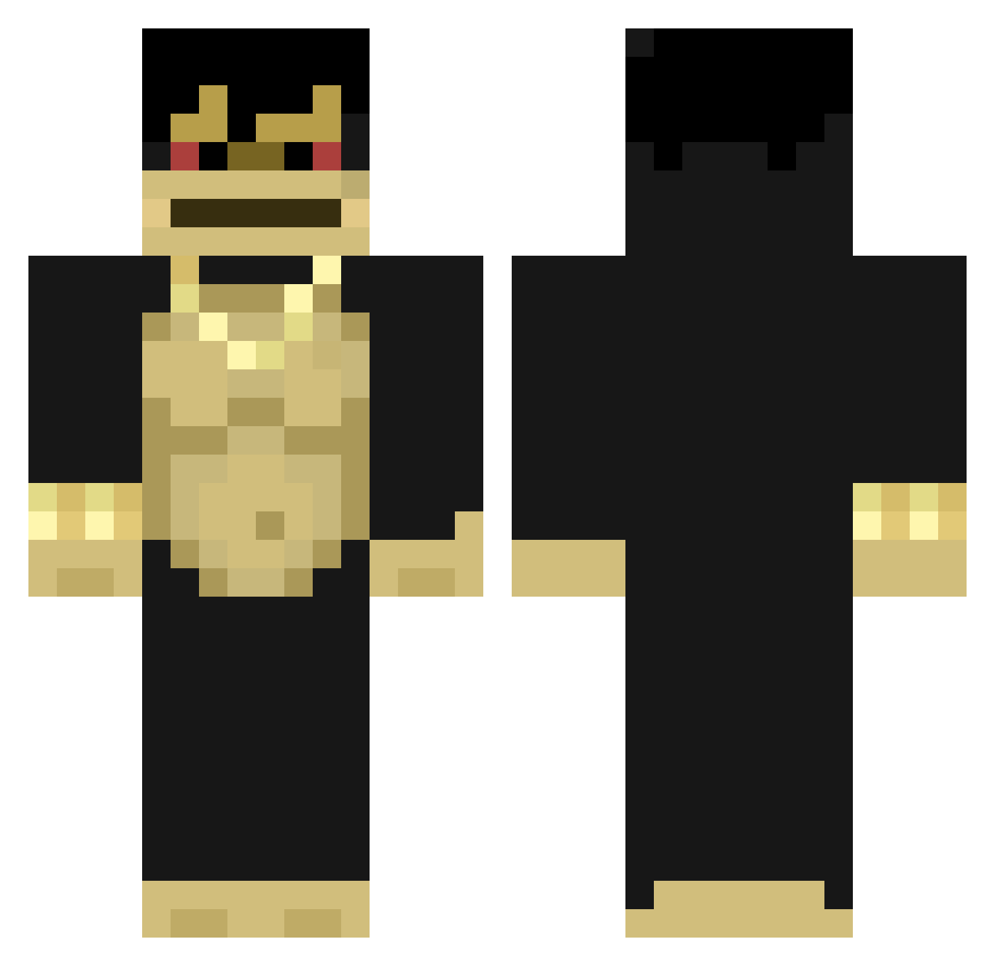 wooser Minecraft skin, front and back view