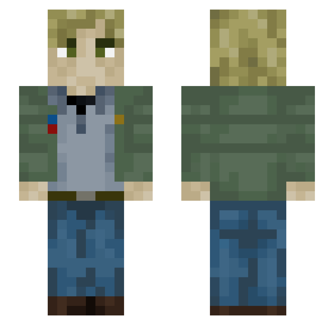 maxer29 Minecraft skin, front and back view