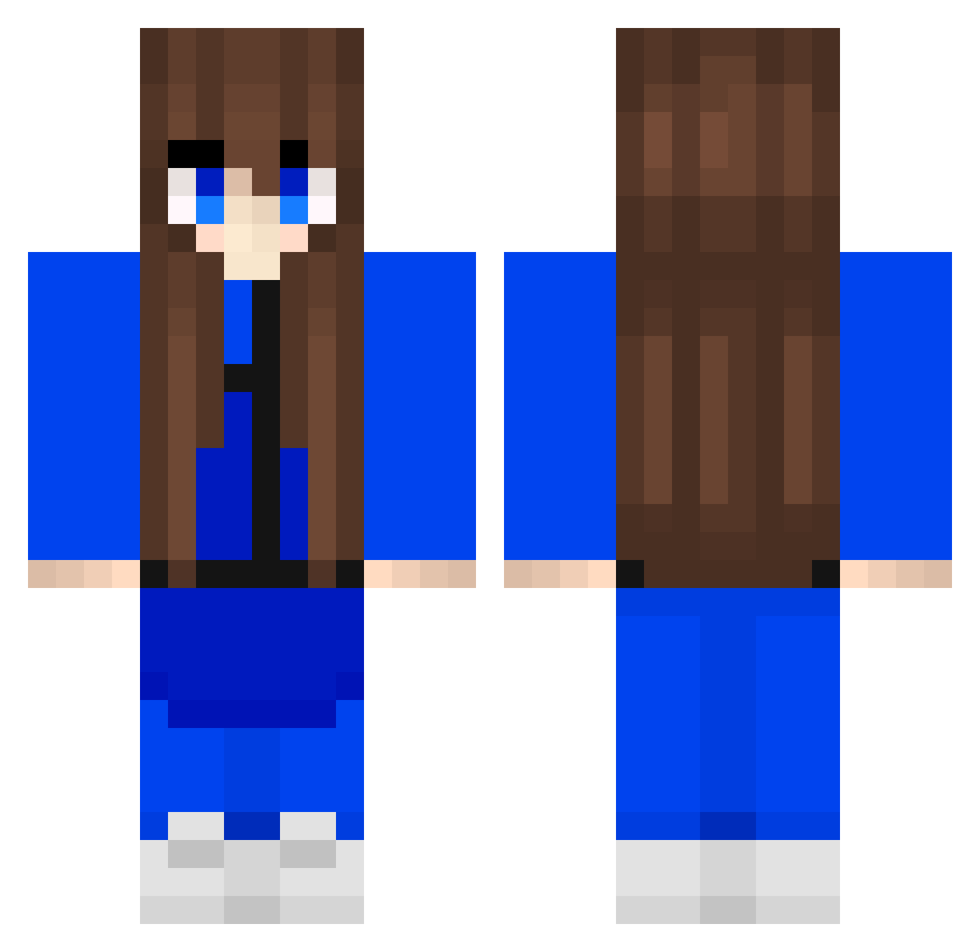 sayukee Minecraft skin, front and back view