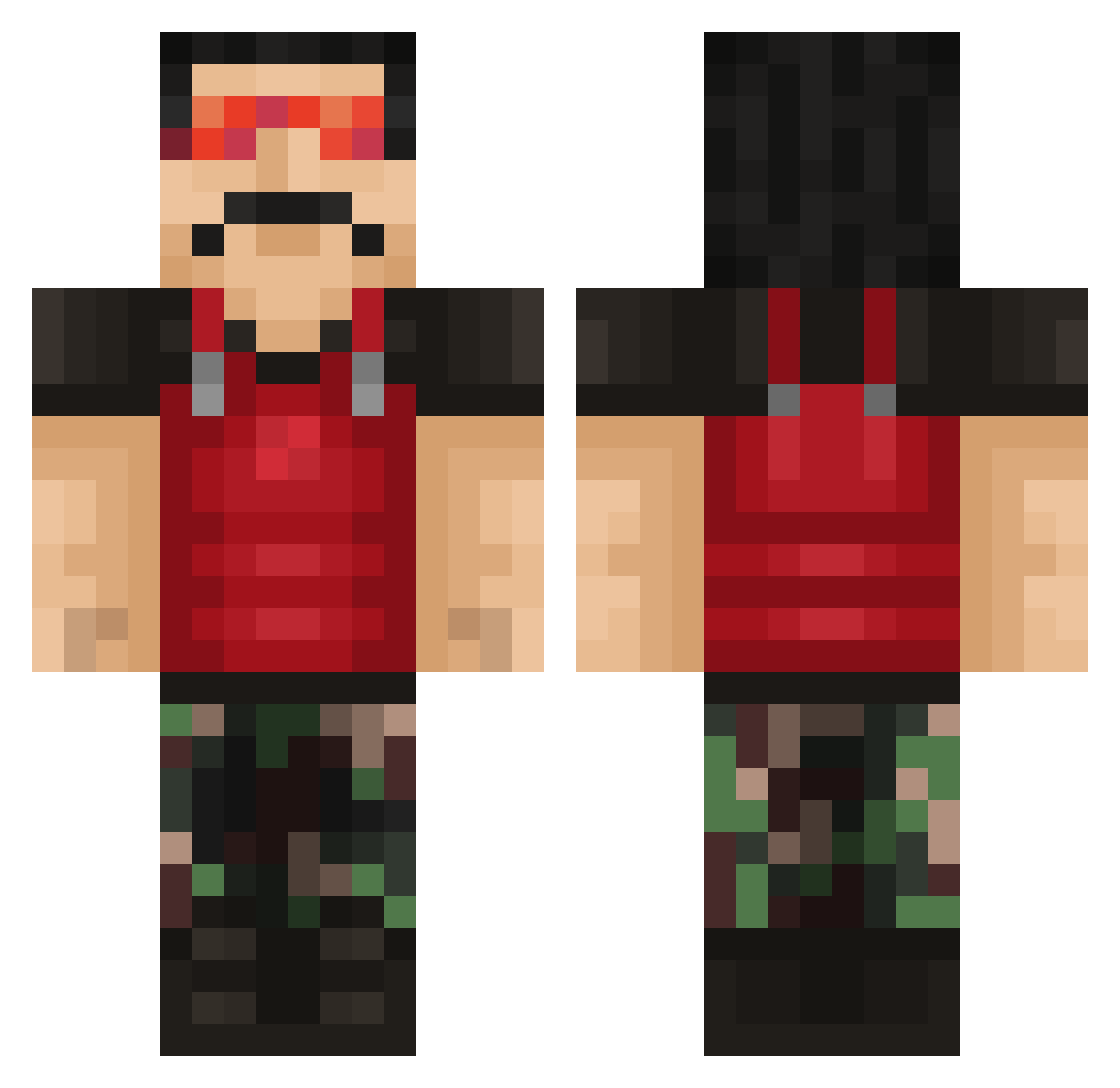 Commando_Jesus Minecraft skin, front and back view