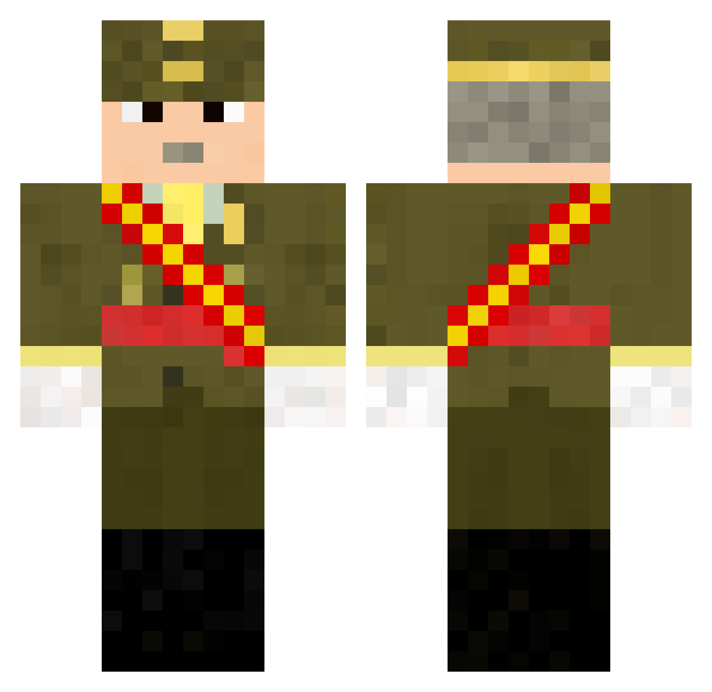 tuttoes Minecraft skin, front and back view