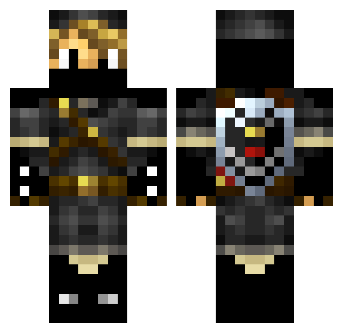 B98novic Minecraft skin, front and back view