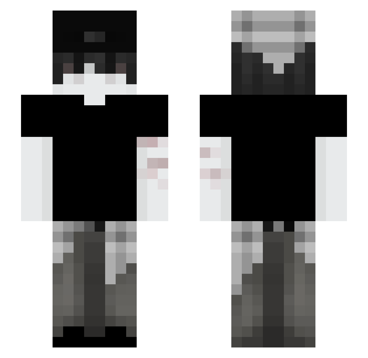 2livess Minecraft skin, front and back view