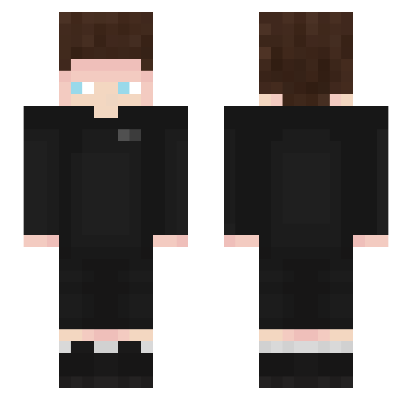 Snorker Minecraft skin, front and back view